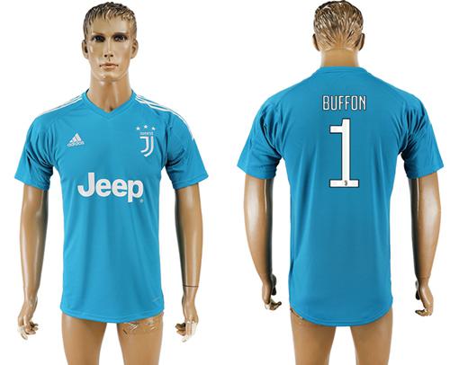 Juventus #1 Buffon Light Blue Soccer Club Jersey